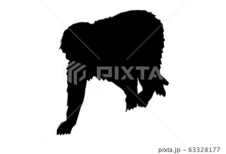 動物シルエット野生サル2のイラスト素材