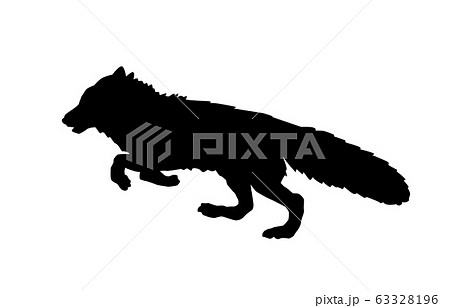 動物シルエット野生キツネ4のイラスト素材