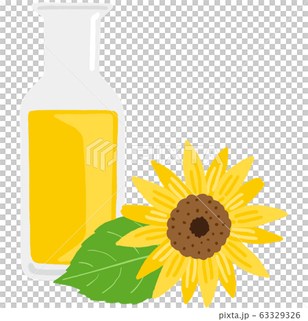 ひまわりオイルとひまわりの花 ひまわりオイルとひまわりの花 63329326