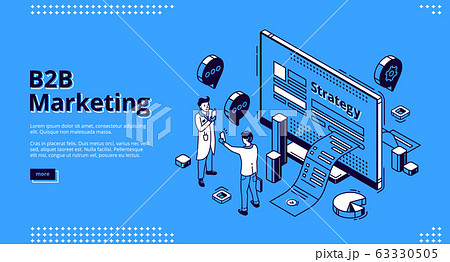 B2B marketing strategy isometric landing page 63330505