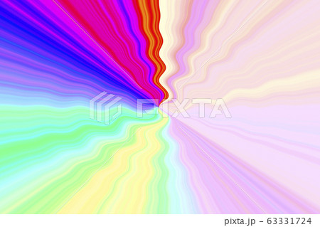 綺麗なパステル系の虹色のグラデーションの少し波打った放射状の線の背景のイラスト素材 綺麗なパステル系の虹色のグラデーションの少し波打った放射状の線の背景のイラスト素材