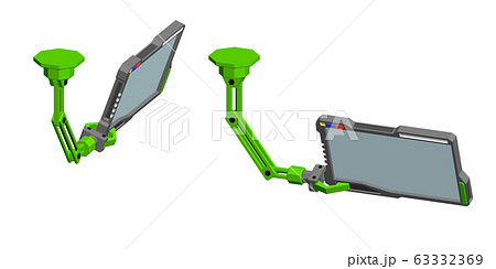 Robotic arm with futuristic monitor. 3d Vector 63332369