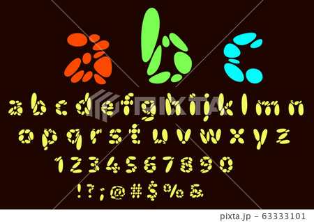 Alphabet letters, numbers and symbols. Vector flat Alphabet letters, numbers and symbols. Vector flat 63333101