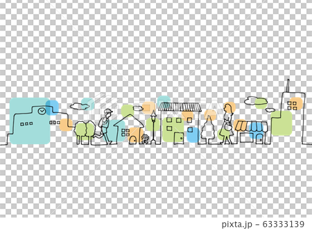 Cityscape hand drawn line drawing 63333139