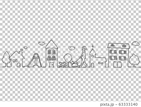 Cityscape hand drawn line drawing 63333140