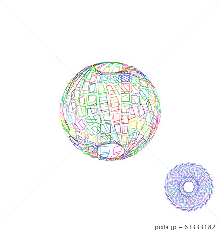 Abstract polygonal broken sphere.Vector outline Abstract polygonal broken sphere.Vector outline 63333182
