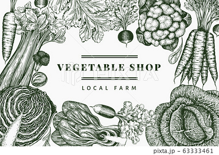 Hand drawn sketch vegetables design. Organic fresh 63333461