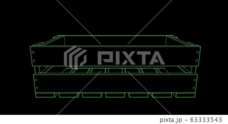Empty wooden crate. Vector outline illustration 63333543
