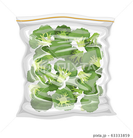 Frozen Broccoli Stored in Plastic Package Vector Illustration Frozen Broccoli Stored in Plastic Package Vector Illustration 63333859