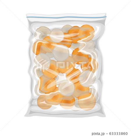 Frozen Chopped Carrot Stored in Plastic Package Vector Illustration 63333860