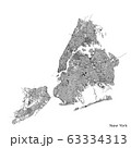 New York city map with roads and streets, United 63334313