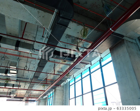 Installation of air conditioner ducting and chiller pipes system and hung it at the concrete slab. Installed and coordinated together with other services.  63335005