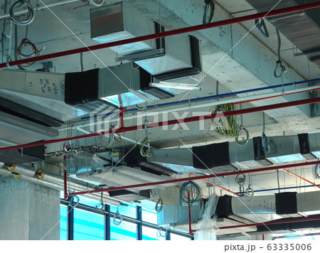 Installation of air conditioner ducting and chiller pipes system and hung it at the concrete slab. Installed and coordinated together with other services.  63335006