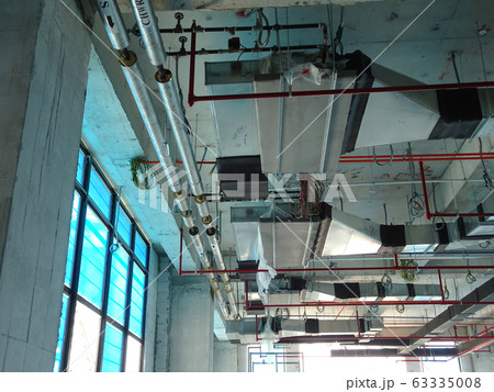 Installation of air conditioner ducting and chiller pipes system and hung it at the concrete slab. Installed and coordinated together with other services.  63335008