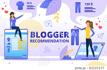 Promotion with Blogger Recommendation Flat Vector Promotion with Blogger Recommendation Flat Vector 63335277