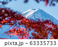 Mount Fuji with colorful maple leaves autumn season in Japan Mount Fuji with colorful maple leaves autumn season in Japan 63335733