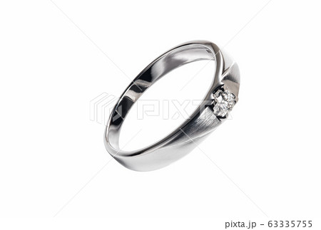 Platinum wedding rings with diamond Isolate on 63335755