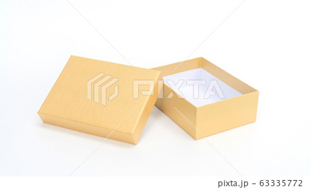 Golden gift box on a white background. 63335772