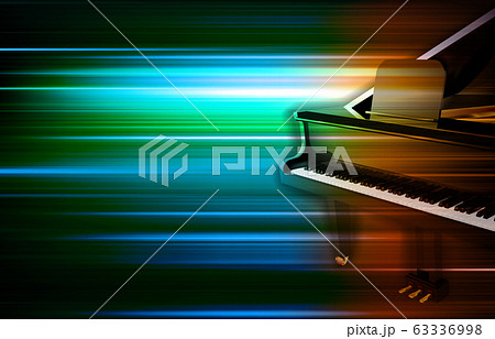 abstract green blur music background with grand 63336998