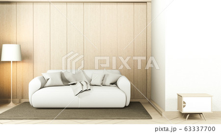 Modern Zen living room interior, white sofa and Modern Zen living room interior, white sofa and 63337700
