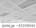 acoustic ceiling with lighting and air condition 63338342