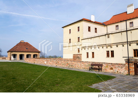 Beautiful Spilberk castle exterior, Brno, Southern Moravia, Czech Republic, sunny day Beautiful Spilberk castle exterior, Brno, Southern Moravia, Czech Republic, sunny day 63338969