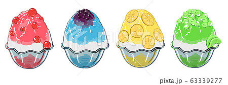 かき氷 フルーツ入り のイラスト素材