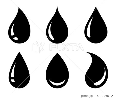 black abstract glossy drop icons set silhouette black abstract glossy drop icons set silhouette 63339612
