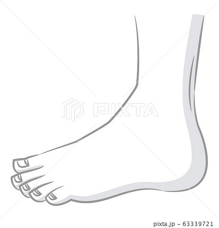 人体 パーツ 足 グレー影付き カットイラスト素材のイラスト素材