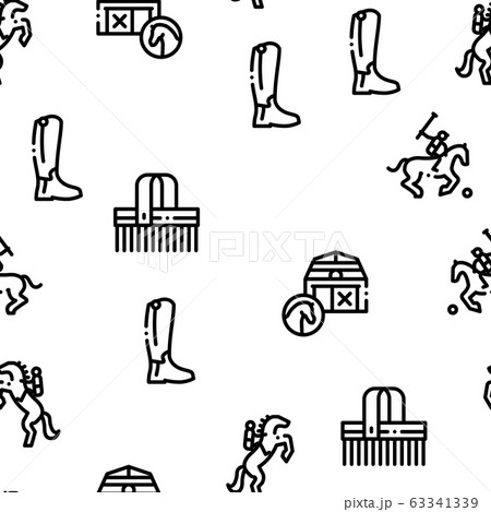 Equestrian Animal Seamless Pattern Vector Equestrian Animal Seamless Pattern Vector 63341339