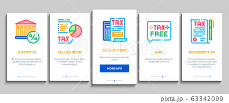 Tax System Finance Onboarding Elements Icons Set Vector 63342099