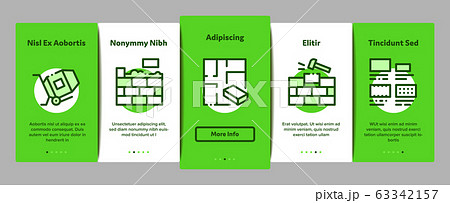 Bricklayer Industry Onboarding Elements Icons Set Vector 63342157