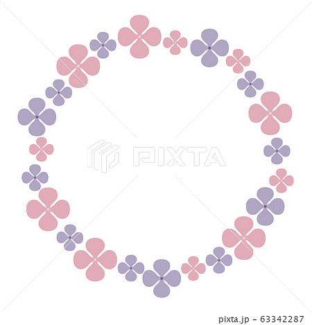 花 フレーム 飾り枠 紫陽花のイラスト素材