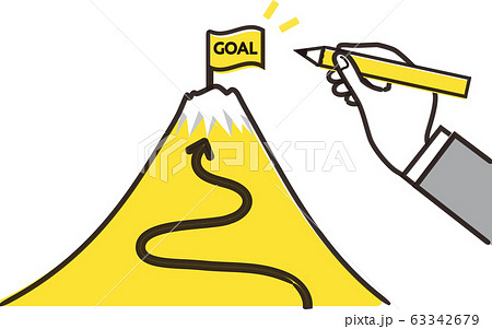 ゴールの旗と富士山 目標設定のイメージのイラスト素材 ゴールの旗と富士山 目標設定のイメージのイラスト素材