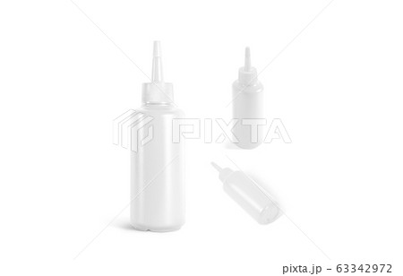 Blank white squeeze sauce bottle mock up, different sides Blank white squeeze sauce bottle mock up, different sides 63342972
