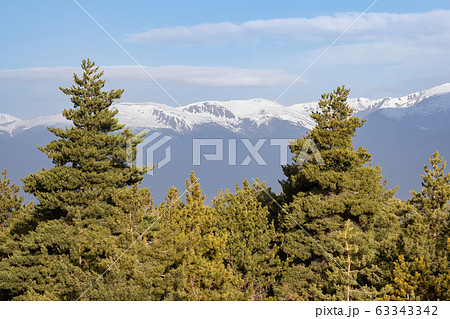 White mountain peaks on the Spanish Pyrenees 63343342