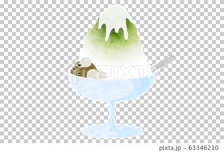 宇治金時味のかき氷、あんこと白玉と練乳付き 63346210