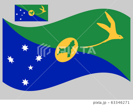 Wave Christmas Island Flag Vector Wave Christmas Island Flag Vector 63346271