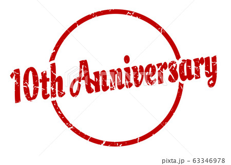 10th Anniversary Sign 10th Anniversary Roundのイラスト素材