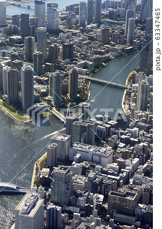 東京都中央区佃付近を空撮 63347465