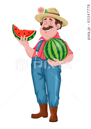 Cheerful farmer cartoon character Cheerful farmer cartoon character 63347778