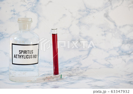Ethanol in a bottle and blood analysis 63347932