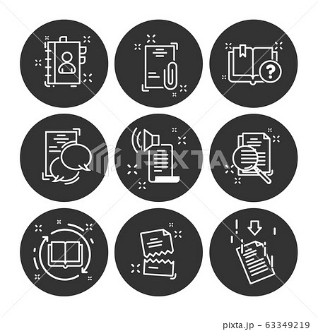 Set of documents thin line icons. Set of documents thin line icons. 63349219