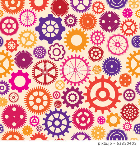 vector seamless background with colorful cogwheels 63350405