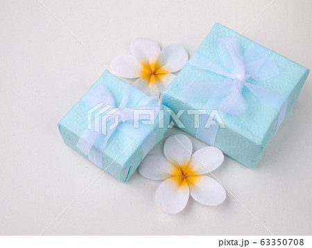 Two blue gift boxes Two blue gift boxes 63350708