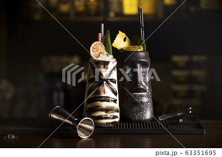 Tiki Drink Cocktails. Tropical tiki cocktails on 63351695