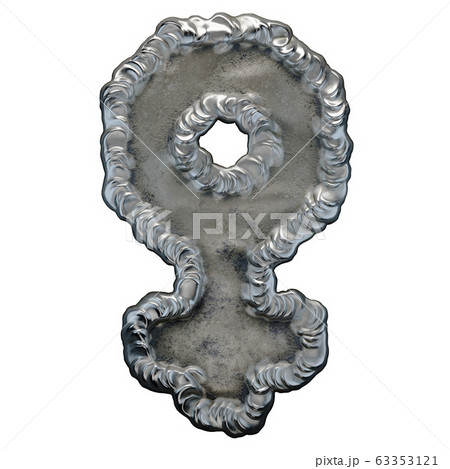 Industrial metal symbol female on white background 3d Industrial metal symbol female on white background 3d 63353121