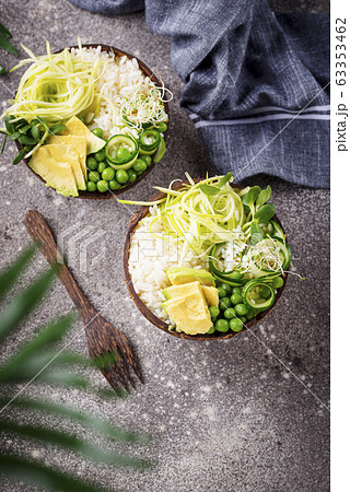 Vegan buddha bowl with vegetables Vegan buddha bowl with vegetables 63353462