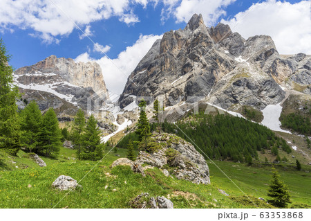 Beautiful summer view of Marmolada massif from Val 63353868