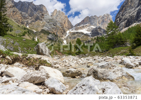 Beautiful summer view of Marmolada massif from Val 63353871